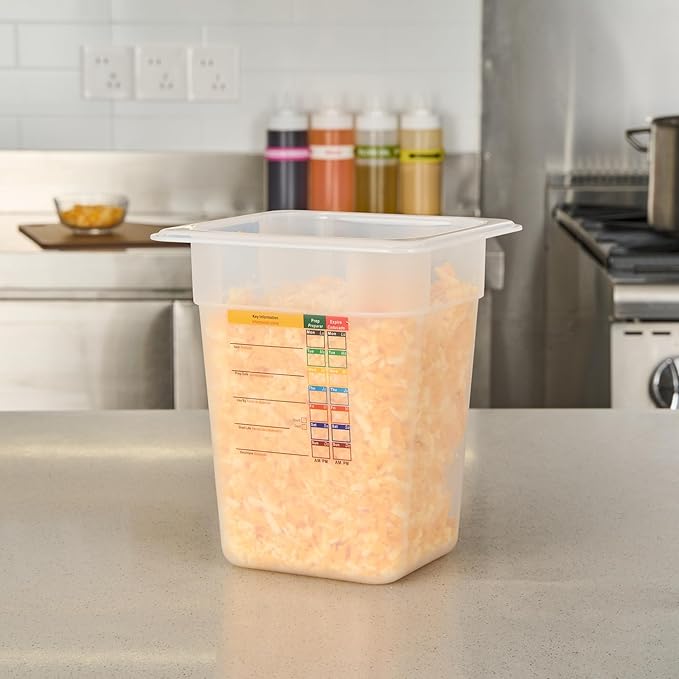 Restaurantware Food Storage Container 1 Pack of 6.8 x 6.2 x 7.8 Inches Plastic Stackable Storage Box White Reusable Label Container Dishwasher Safe For Restaurants And Kitchens