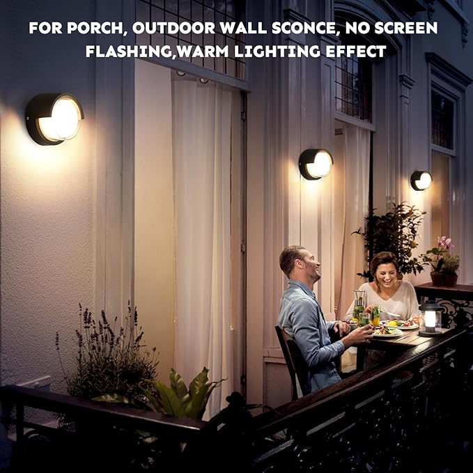 R-YY-BD-012-3K Wall Light Outdoor Modern Wall Sconce Minimalist Style Wall Mount Light Round Outdoor Aluminum Wall Light No Glare high Brightness 3000K Warm Lights Circular Aluminum Wall Light