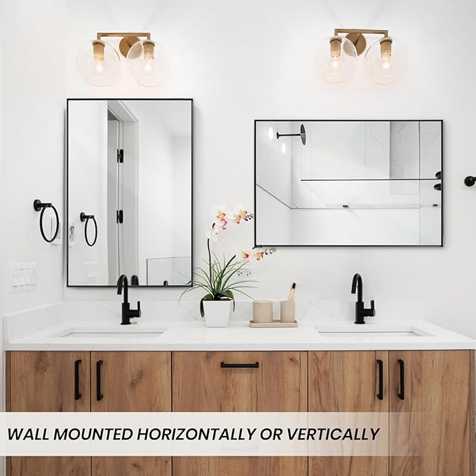 Wall Mirror 30" x 48" for Bathroom Modern Black Deep Frame Mirror for Wall Decorative Horizontal or Vertical Wall Mounted Mirror for Bedroom Living Room Entryway Wall Decor