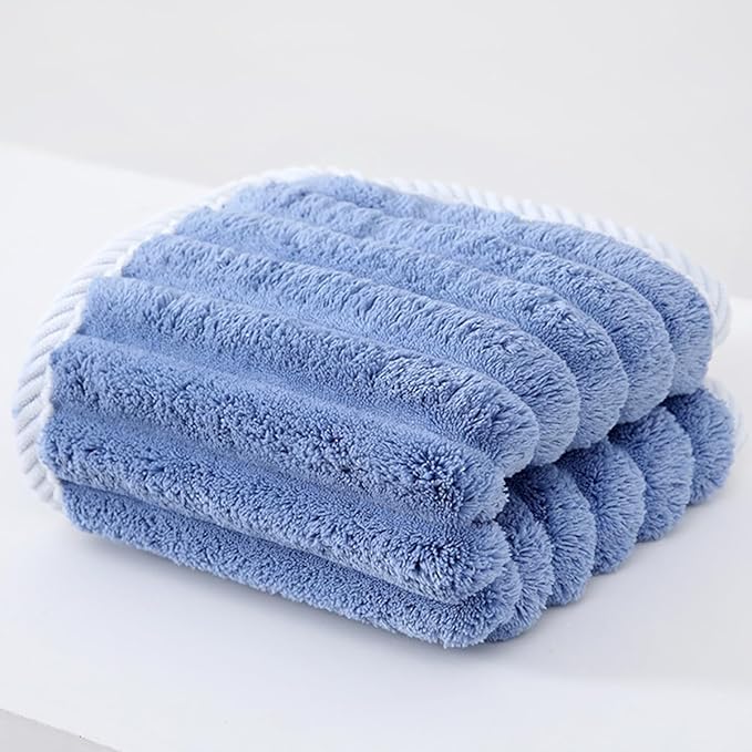 SOFTBATFY Soft Microfiber Hand Towels 4Pack, Super Absorbent Ribbed Towel Ideal for Hair Spa Sports and Travel (4 Color, Hand Towel Set)