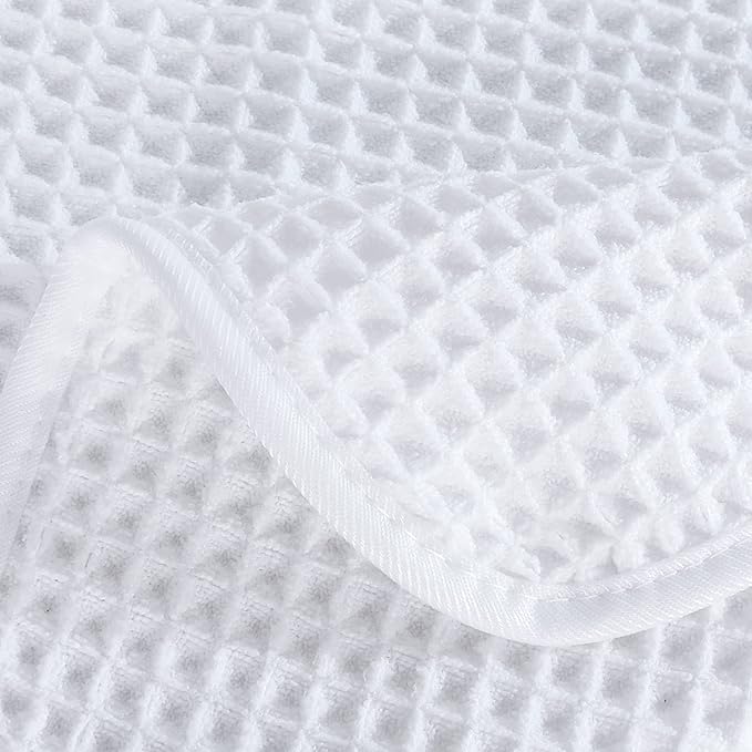POLYTE 430 GSM Microfiber Quick Dry Lint Free Bath Sheet, 70 x 35 in, Set of 2 (Waffle Weave)