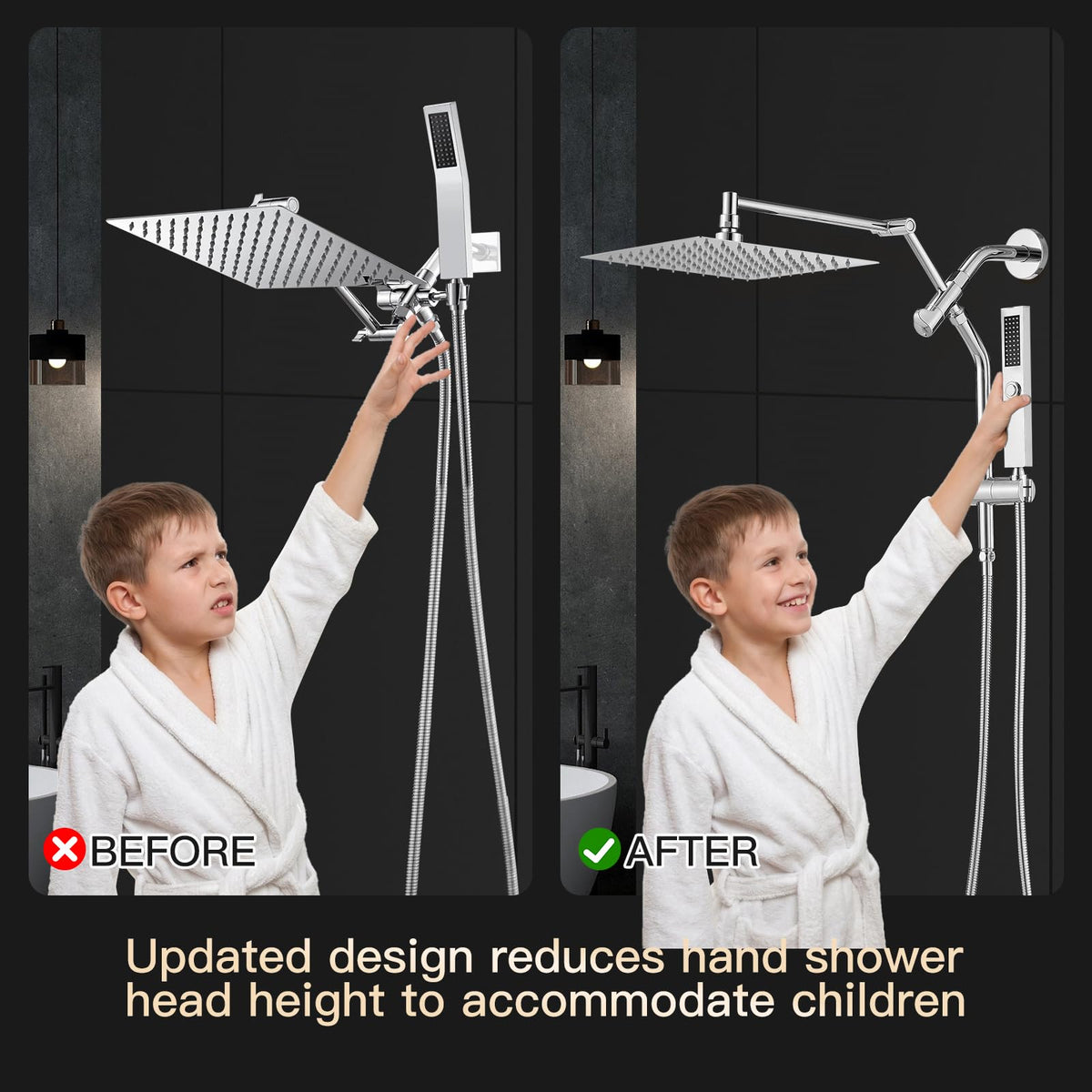 All Metal 10" Shower Head with Handheld, Built-in Power Jet Mode