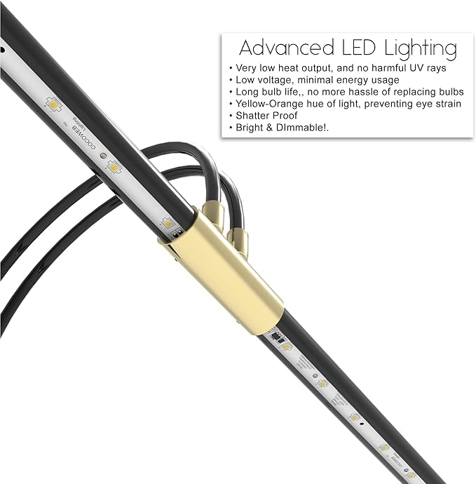 Cocoweb 22" Battery Powered Grand Piano Lamp in Satin Nickel - LED, Adjustable, Quality Lighting