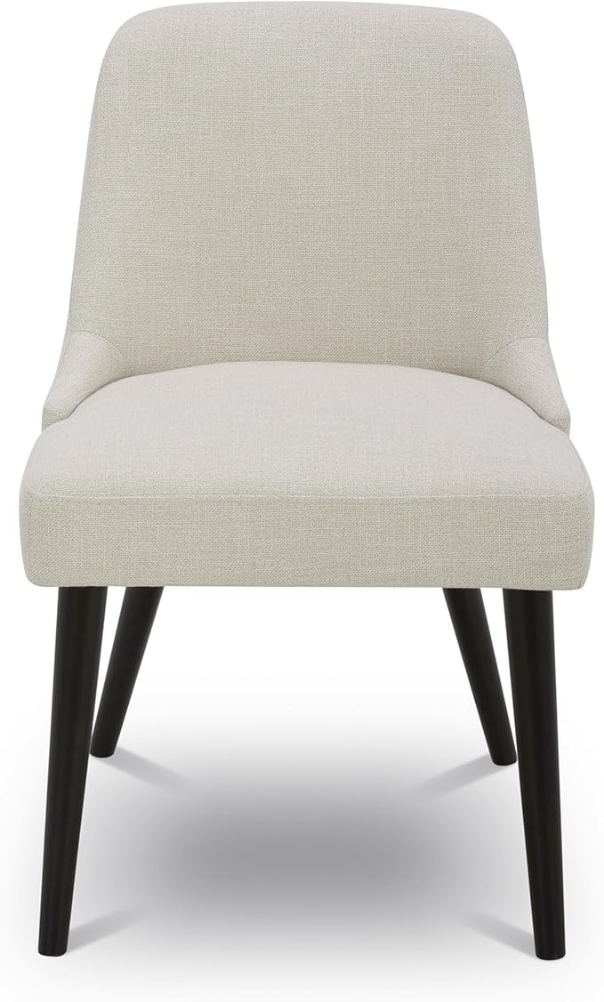 CHITA Mid-Century Modern Dining Chair, Upholstered Fabric Accent Chairs, Set of 2,Performance Fabric in Linen