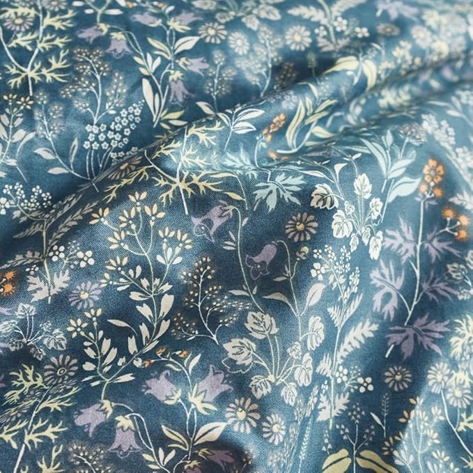 LifeTB Vintage Floral Duvet Cover Small Blue Flower Duvet Cover Twin XL Garden Style Floral Comforter Cover Cotton Floral Botanical Duvet Cover Chic Aesthetic Bedding Duvet Cover with Zipper Closure
