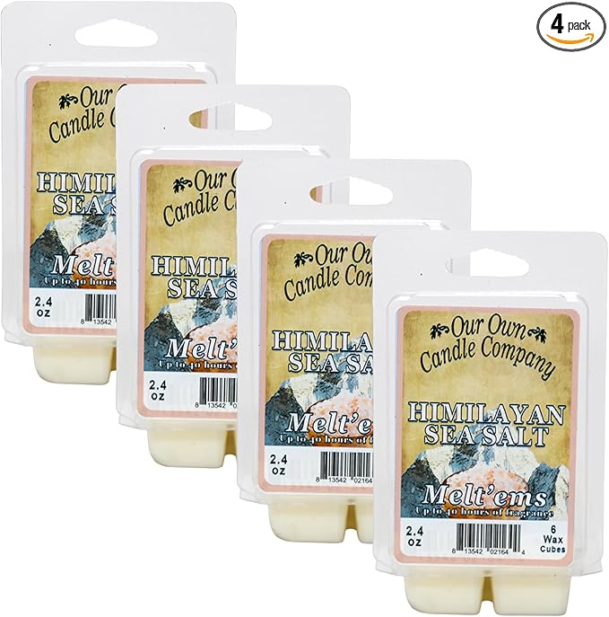 Our Own Candle Company Premium Wax Melt, Himalayan Sea Salt Scent, 6 Cubes, 2.4 oz (4 Pack)