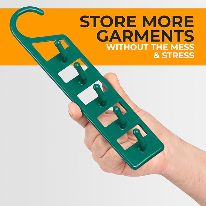 CraftyCrocodile Space Saving Hangers for Clothes - 6 in Pack, Heavy Duty Plastic, Multi Closet Space Savers for Shirts, Pants, Jeans, Sweaters - Hanger Organizer Space Saver