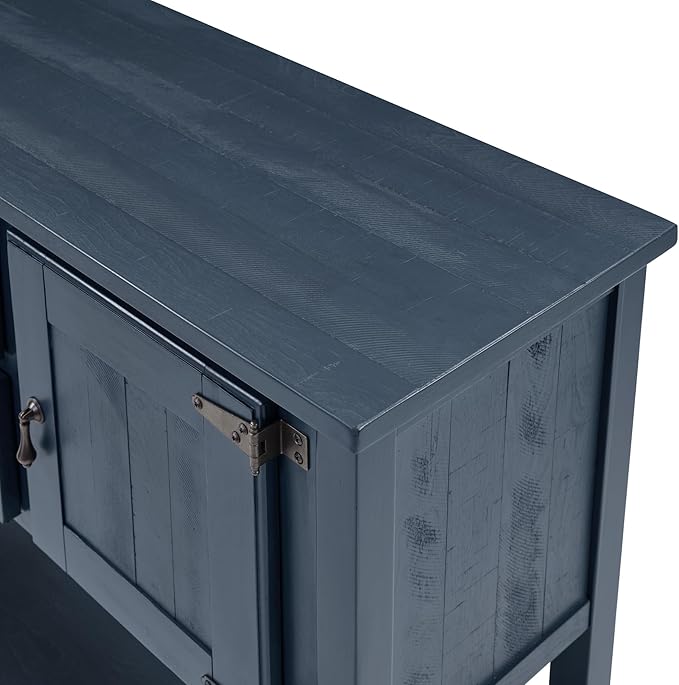 LKTART Solid Wood Farmhouse Console Table,Sofa Table with Storage Drawers and Shelves,Entryway Table for Entry Hallway Foyer,EasyAssembled (48" Navy Blue)