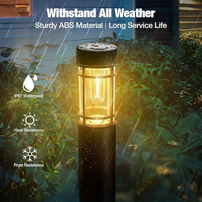 Solar Pathway Lights Outdoor, 8 Pack Upgraded Up to 12 Hrs Solar Outdoor Garden Lights Waterproof, Solar Landscape Lights for Outside Yard Patio Garden Walkway Driveway Decor