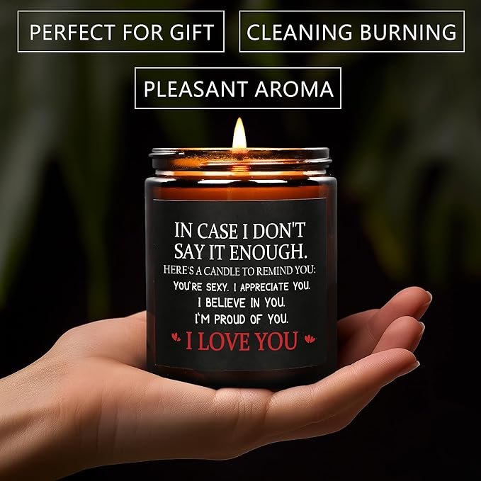 MOASITN Valentines Day, Birthday, Anniversary Candle for Men, Women, Unique & Funny I Love You Couples Candles for Her Him, Boyfriend, Girlfriend, Lavender Scented Candle Candles for Husband Wife