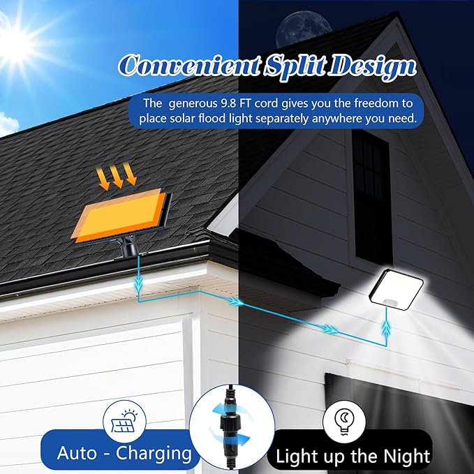 Solar Flood Lights Outdoor, 226 LEDs Flood Lights Motion Sensor, Dusk to Dawn Solar Outdoor Lighting with 3 Modes, Remote Control Outside Security Porch Lights for Garage Patio Yard (1 Pack)