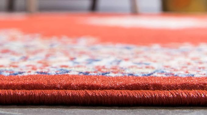 Unique Loom Reza Collection Traditional Persian Style Area Rug, 5 x 8 ft, Terracotta/Ivory