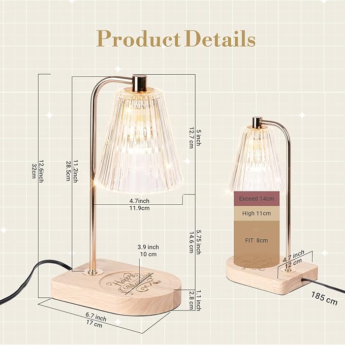 Marycele Wedding Gifts for Couples 2025, Candle Warmer Lamp for Engagement Gifts, Bridal Shower Present, Wedding Registry Gifts for Newly Wed Bride and Groom, Candle Wax Warmer Lamp
