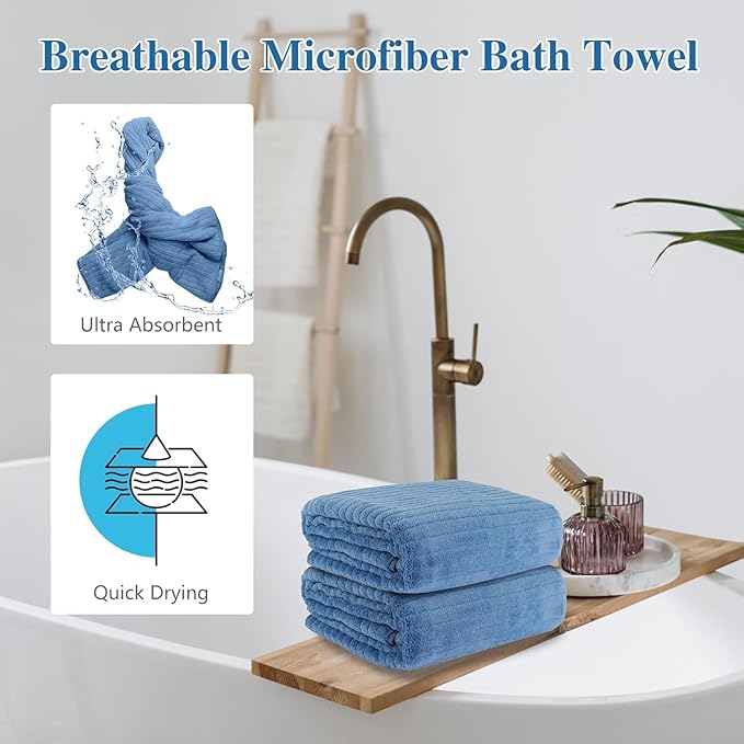Microfiber Bath Towel 35x70in - Ultra Soft Quick Dry, Lightweight for Gym, Spa, Travel | Hotel Grade & Multi-Use| Single Pack
