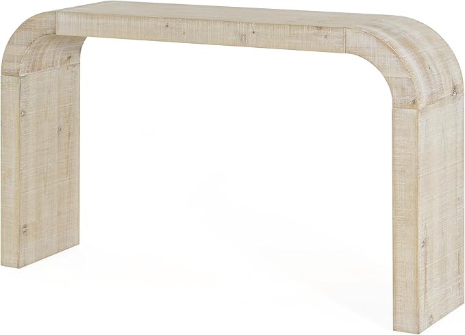 Merax Narrow Entryway Table Rustic, Curved Edge and Natural Texture Console Table for Living Room, Hallway and Bedroom