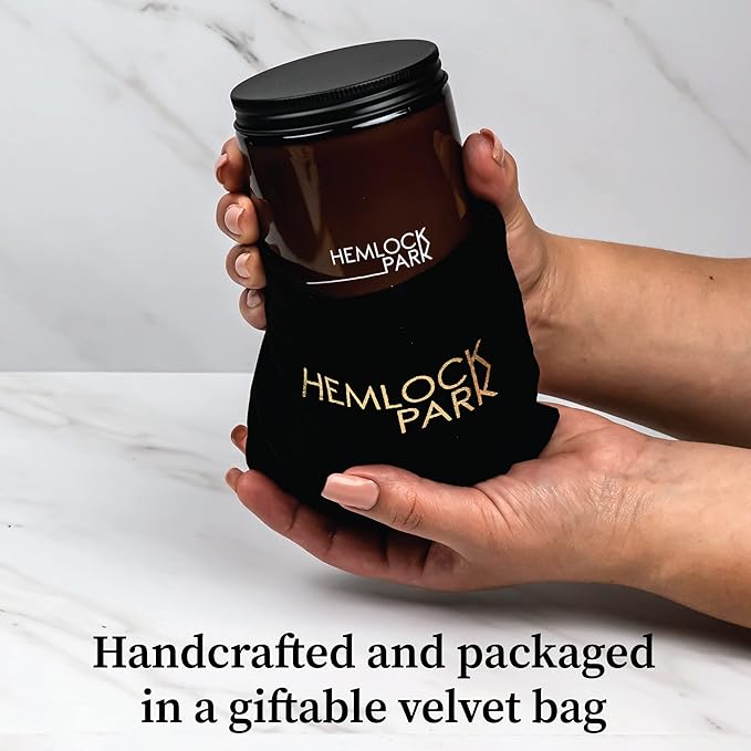 Hemlock Park Crackling Wood Wick Candle Handcrafted with Natural Coconut Wax (Standard 8 oz, Palo Santo Mountain Sage)