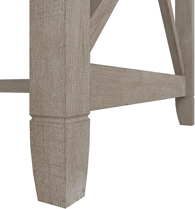 Bush Furniture Key West 60W Modern Farmhouse L Shaped Desk in Washed Gray, 60-Inch Corner Computer Table for Home Office Workspace