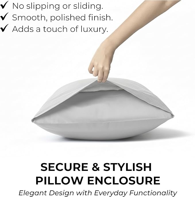 100% Natural Cotton Bed Sheets | 500 TC Single-Ply Sateen Weave Twin XL Sheets | Soft, Breathable, Hypoallergenic Solid 3-Piece Bedding with Deep Pocket Fitted, Flat, Pillowcase | Grey