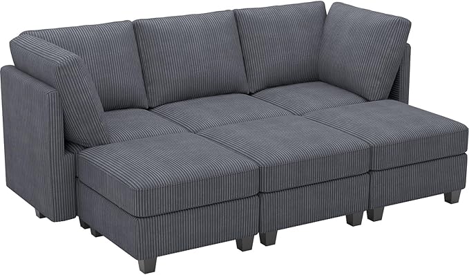 Belffin Modular Sectional Sofa Sectional Sleeper Sofa with Storages Sofa Bed Sectional Couches for Living Room (Dark Grey)