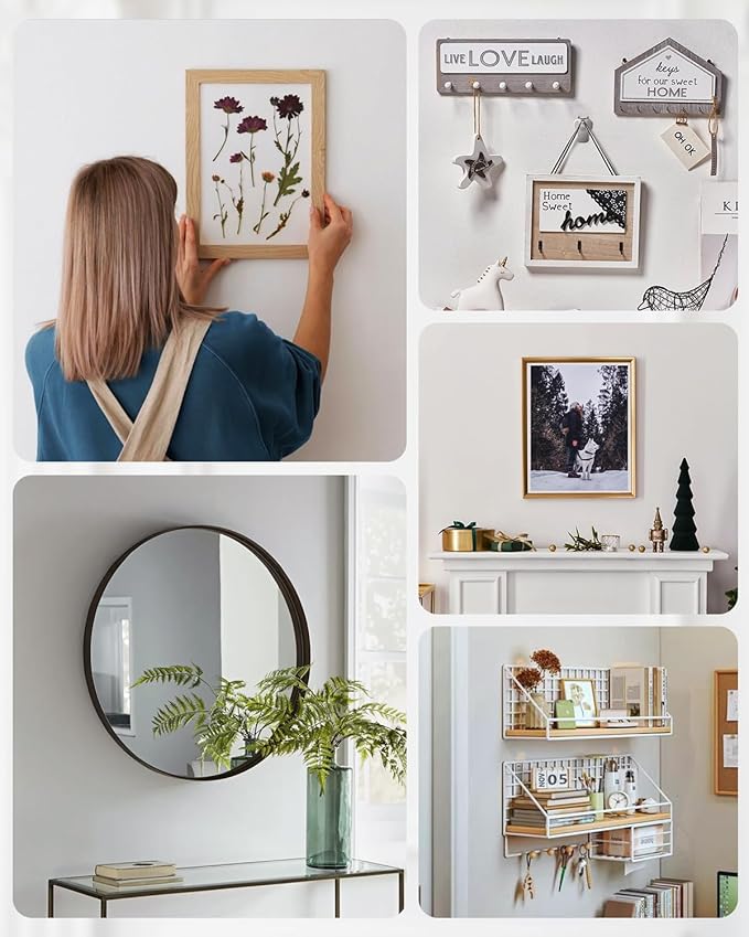 30Pcs Claw Picture Hangers for Drywall: Large Mirror Picture Hanging Hooks - No Damage Heavy Duty Art Hanging Photo Poster Painting Hanger Hardware Kit - Claw for Decor Room Office