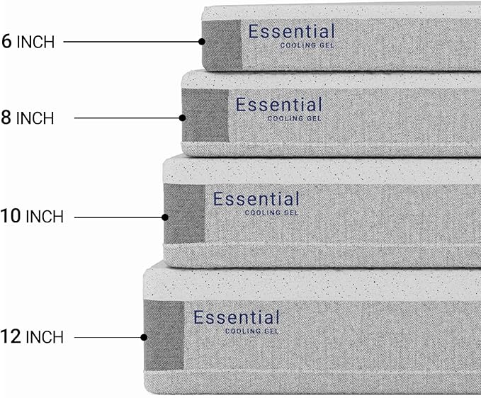 LIFEMENT, Essential 12 Inch Copper Infused Cooling Gel Memory Foam Mattress, Medium Firm, Fiberglass Free, Pressure Relief, Safe & Certified Foams & Cover (Gray, Full, 12, Inches)