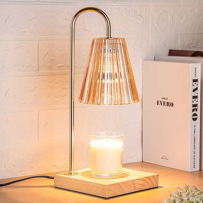 Marycele Candle Warmer Lamp with Timer, Vintage Amber Nightstand Candle Warming Lamp for Home Room Decor, Dimmable Wax Warmer for Jar Candles, Wedding Registry Gifts for Women Couples 2025