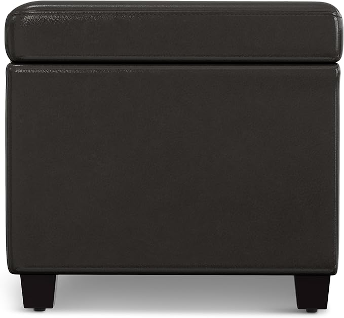 SIMPLIHOME Avalon 54 inch Wide Contemporary Rectangle Extra Large Storage Ottoman Bench in Tanners Brown Vegan Faux Leather, Assembled, for the Living Room, Entryway and Family Room