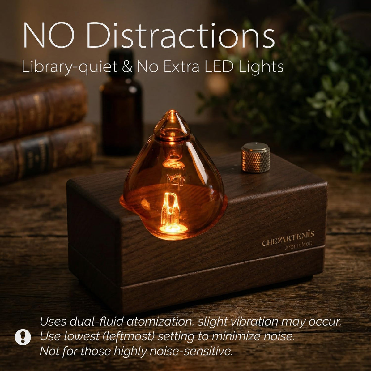 chezArtemis Amber Retro Waterless Essential Oil Diffuser for Aromatherapy