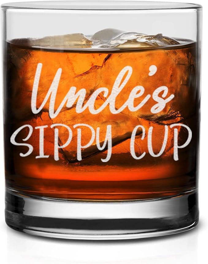 Uncle's Sippy Cup Whiskey Glass - Funny Birthday Gift for Uncle
