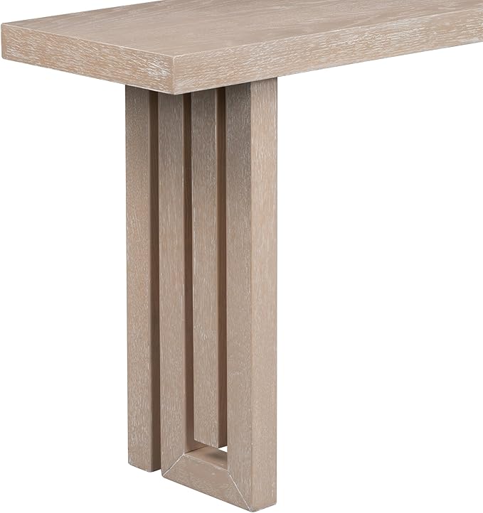 Contemporary Minimalist Wood Console Table 59-Inch Modern Entry Sofa Table Accent Table for Entryway Living Room Home Office, Natural