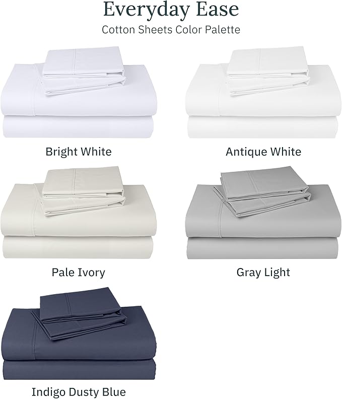 California Design Den 2-Pack Twin Sheets Set - 400 Thread Count 100% Cotton Sateen - Extra Soft, Breathable & Cooling Sheets, Wrinkle Resistant, 2 Sets of Deep Pocket Bed Sheets - Indigo Dusty Blue