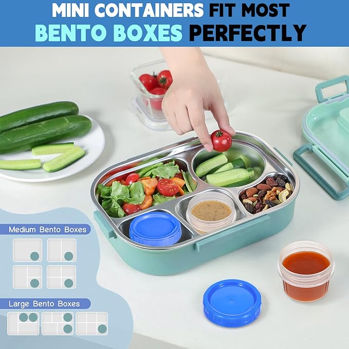 12 Pcs 2 oz Salad Dressing Container To Go Small Sauce Containers with Lids, Reusable Condiment Cups for Lunch Box, Airtight Freezer Storage Containers, Microwave & Dishwasher Safe