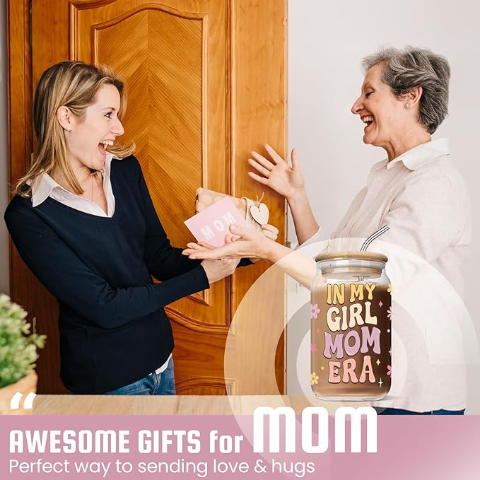 Girl Mom Christmas Gifts - Mothers Day Birthday Gifts for New Moms, Expecting Mother, Mother to Be - In My Girl Mom Era Coffee Cup 16 Oz