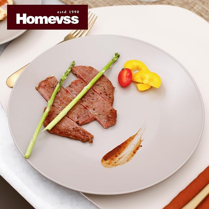 Stoneware Two-Tone Colors Life 12pc Dinner Set, Outside Shiny Black + Inside Matte Light Beige