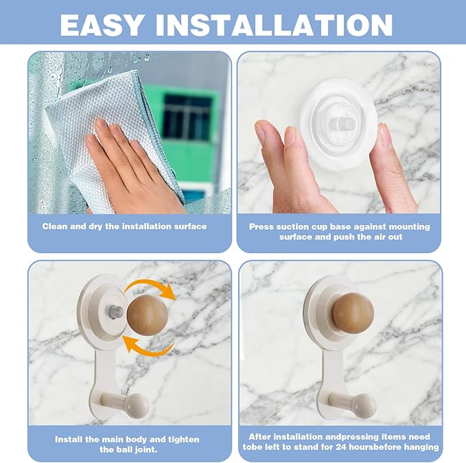 Wreath Hangers for Front Door,Suction Cup Hooks for Shower,Removable No-drill Suction Cup Hook for Door Wreaths/Glass Window/kitchen,Ideal for Holiday/Christmas Door Decoration(2 pcs-4 suction cups)