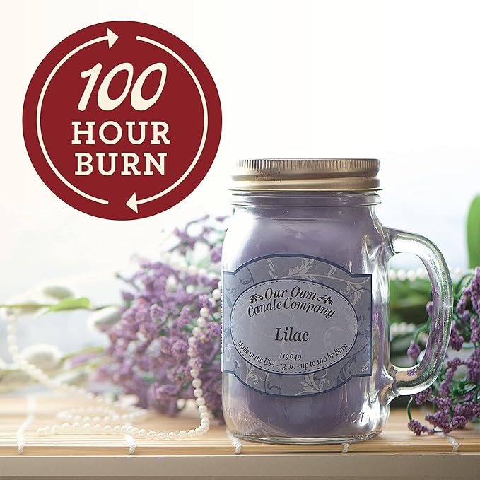 Our Own Candle Company, Coconut Lime Scented Mason Jar Candle, 100 Hour Burn Time,13 Ounces
