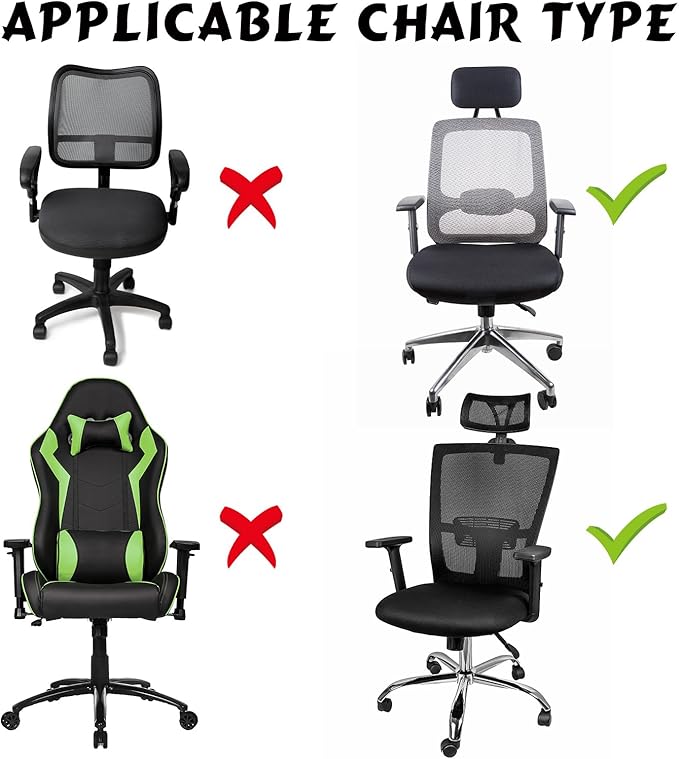 Lounsweer 3 Pieces Office Chair Cover Rolling Desk Chair Cover Gaming Covers Stretch Washable Protector Pets Slipcovers for Swivel Armchair Boss(Classic,Ivory White)