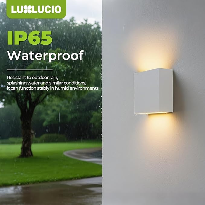 Indoor Outdoor Up and Down Wall Sconce, 5%-100% Dimmable 18W, 5 Color Temperature Selectable (2700K-5000K), Modern Lighting for Living Room/Porch, CRI90+, 120-277V, ETL FCC Certified