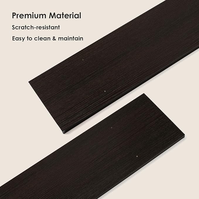 DINZI LVJ Long Wall Shelves, 39.4" Large Floating Shelves Set of 2, Farmhouse Display Shelf Wall Mounted with Heavy Duty Brackets, Easy Assembly for Kitchen, Bathroom, Bedroom, Balcony, Espresso