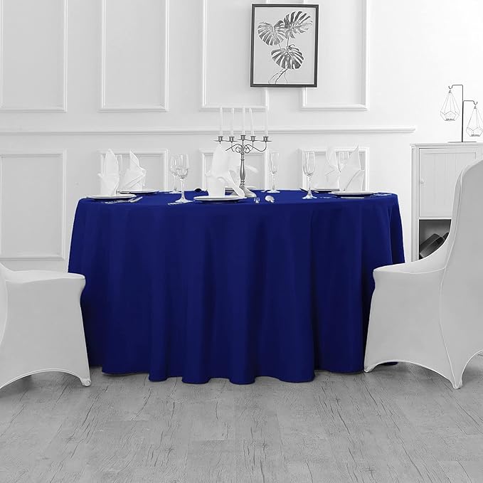 6 Pack Royal Blue Round Tablecloths 70 Inches Table Cloth Stain and Wrinkle Resistant Washable Polyester Table Cover Fabric for Party, Wedding,Dining,and Banquet Decoration