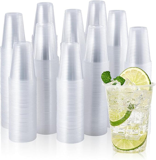 Vplus 2000 Pack 9 OZ Clear Plastic Cups, 9 Ounce Disposable Cold Water Party Drinking Cups for Wedding Thanksgiving Christmas Party
