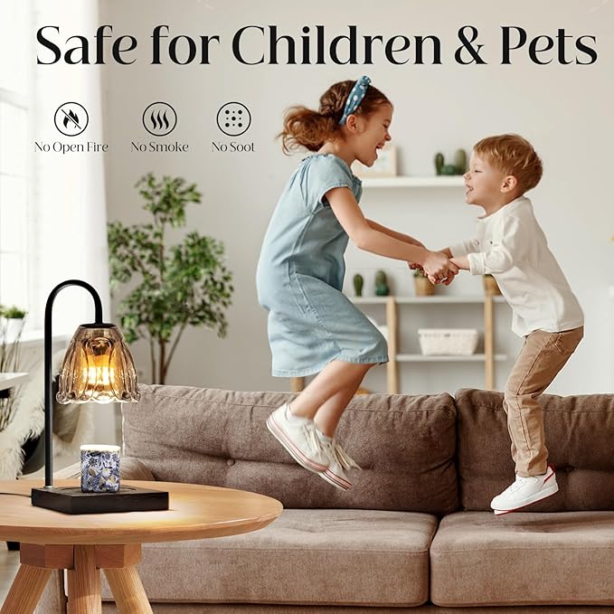 Candle Warmer Lamp, Top-Down Electric Candle Warmer with Timer, Dimmable Jar Candle Melter for Scented Wax
