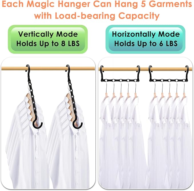 Closet Organizers and Storage, Sturdy Space Saving Hanger for Heavy Clothes, Upgraded Cascading Hangers, Magic Closet Organization Clothes Hangers, College Dorm Room Essentials for Girls, 8 Pack