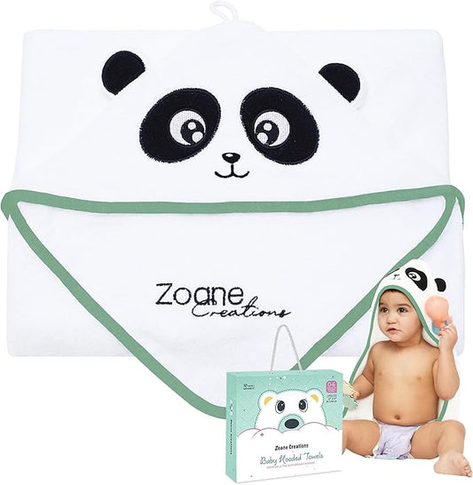 Zoane Creations 100% Fiber Hooded Baby Towels for Newborn – Ultra-Soft,Highly Absorbent, 500 GSM, 37 x 37 inches Perfect Cotton Baby Bath Towels Hooded for Newborns and Toddlers