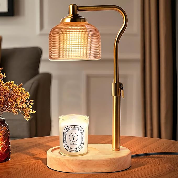 Candle Warmer Lamp with Timer Dimmer, Adjustable Height Candle Lamp for Jar Candles, Wax Melt Warmer Bedroom Decor Christmas Birthday Gifts for Housewarming Gifts New HOM