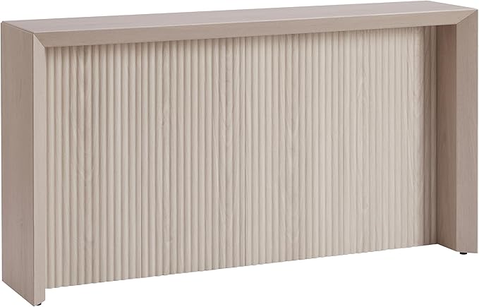 Henn&Hart 56'' Wooden Rectangular Fluted Console Table Entryway Table, Sofa Table for Entryway, Living Room, Couch, Hallway, or Office, Alder White