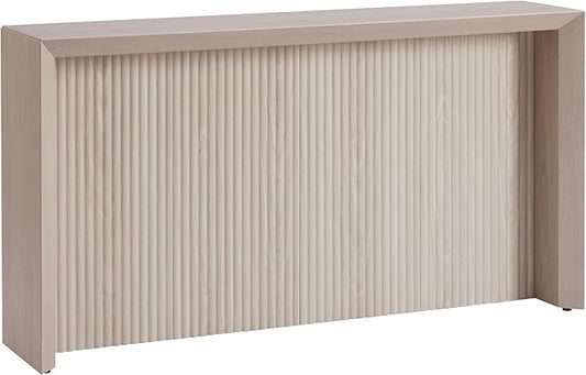 Henn&Hart 56'' Wooden Rectangular Fluted Console Table Entryway Table, Sofa Table for Entryway, Living Room, Couch, Hallway, or Office, Alder White