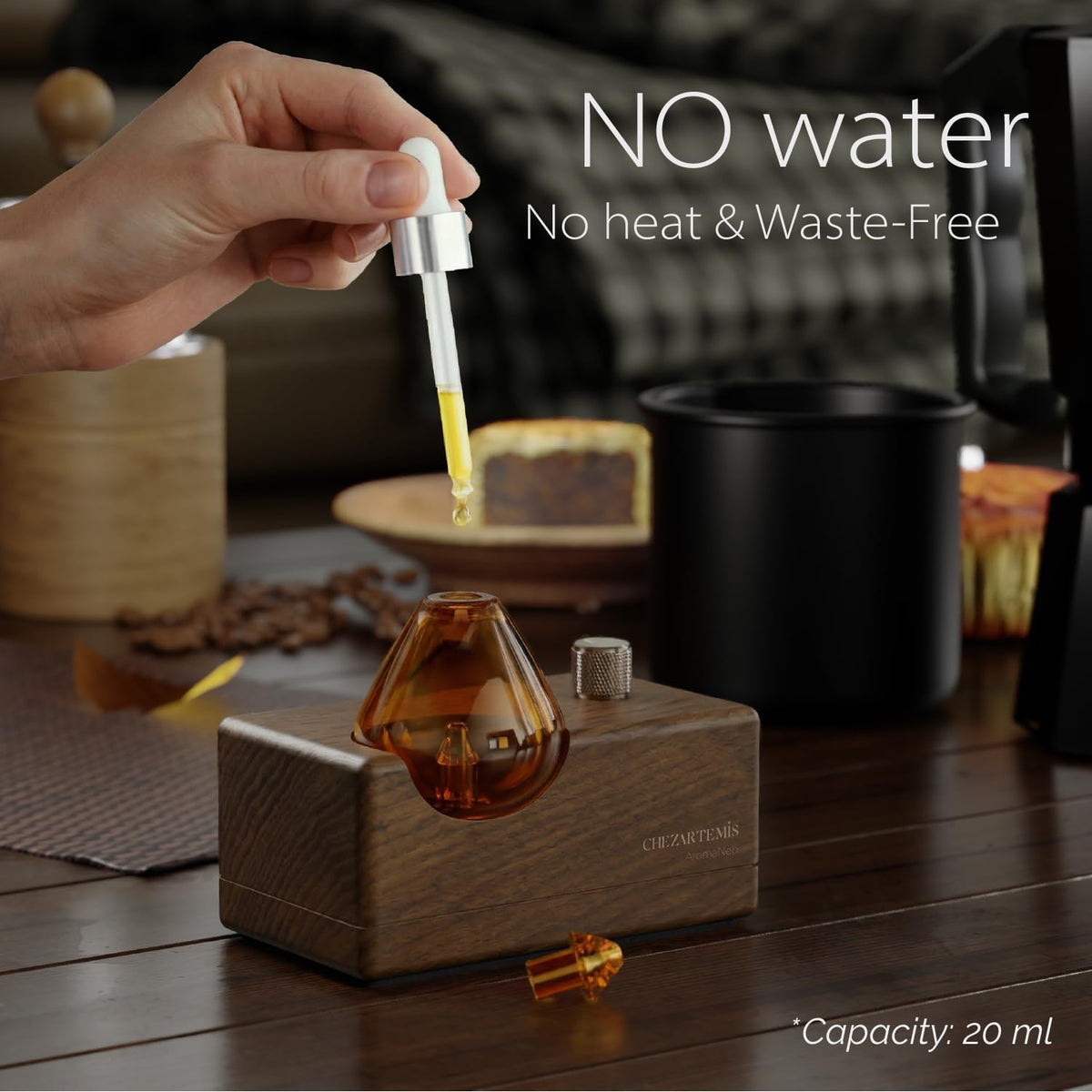 chezArtemis Amber Retro Waterless Essential Oil Diffuser for Aromatherapy