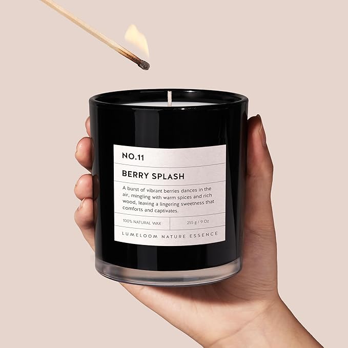 Berry Splash Luxury Scented Candles, 9oz Soy Wax Candles for Home Scented, BlackBerry, Boysenberry & Woods Scent, Long Burning Time, Gifts for Christmas, Women, Friends, Men, Mom, Teacher