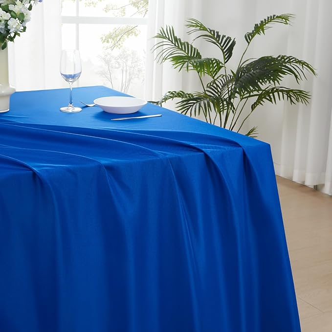 Rectangle Tablecloths 60x120 Inch 2 Pack Royal Blue Tablecloth for 6ft Washable Decorative Linen Polyester Table Cloths for 8ft Dining Table Banquets Buffet Parties and Wedding